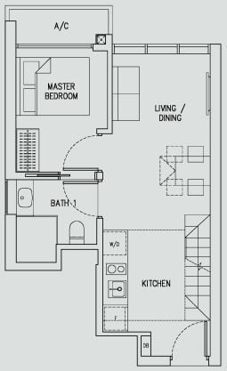120 Grange Denah 1BR