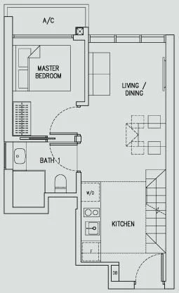 120 Grange Floor Plan 1BR