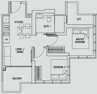 120 Grange Floor Plan 2BR