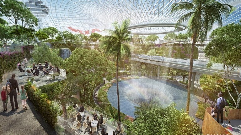 Changi Airport Project Jewel Waterfall and Garden