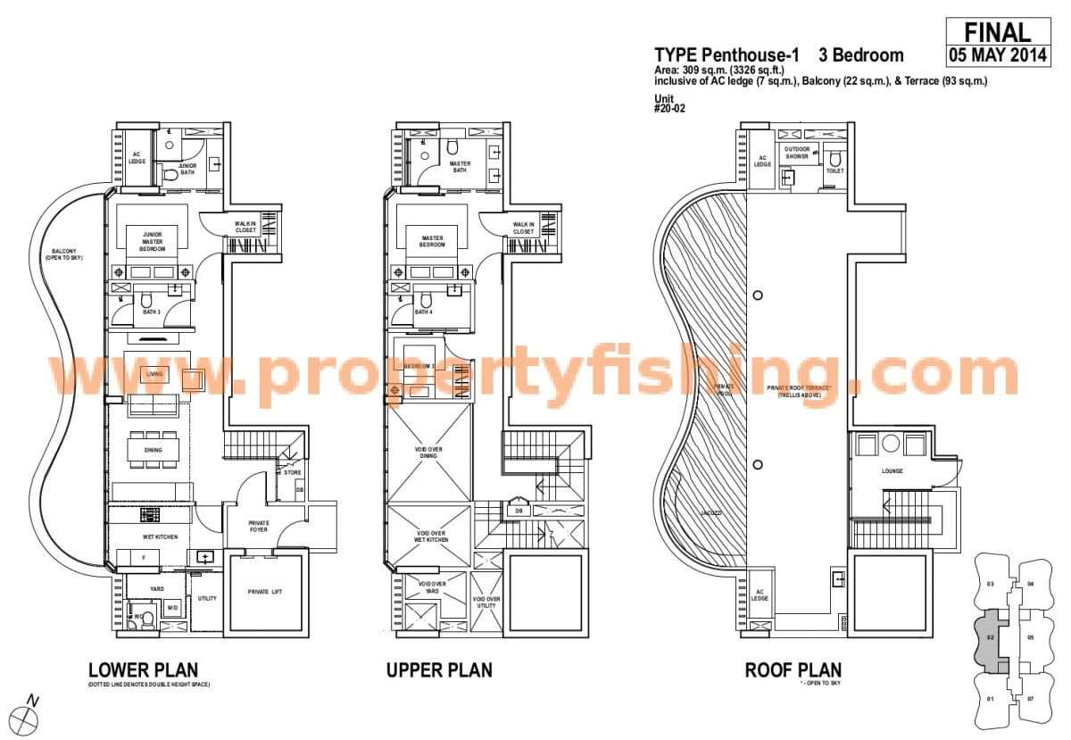 Amber Sky Floor Plan Penthouse 1