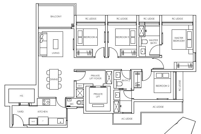 Amo Residence Floor Plan D1