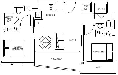Arena Residences Floor Plan B1