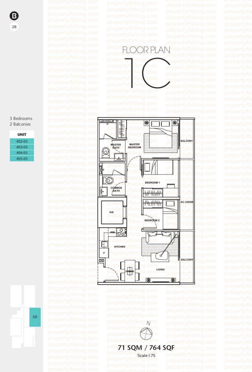 Berkeley Residences Floor Plan - 1C