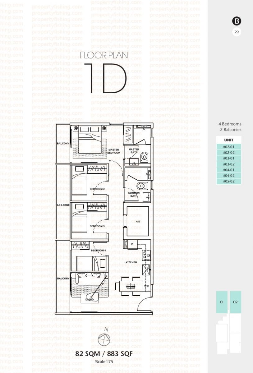 Berkeley Residences Floor Plan - 1D
