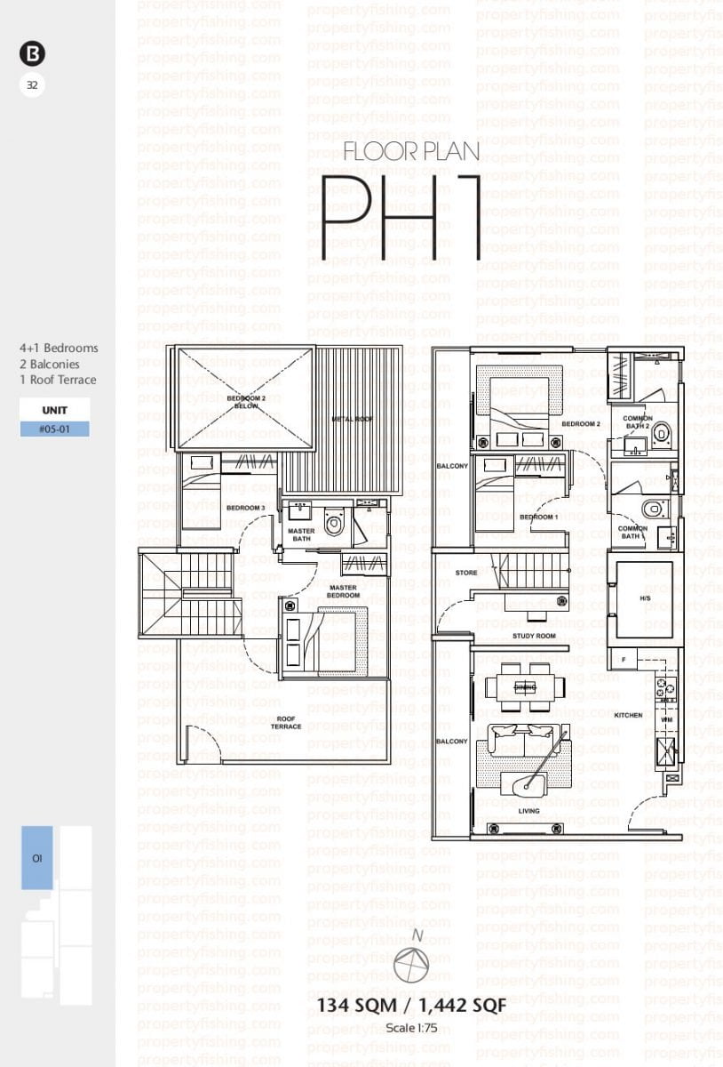 Berkeley Residences Floor Plan - PH1