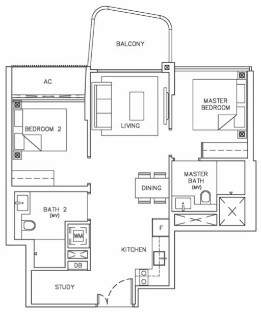 Coastline Residences Floor Plan B1