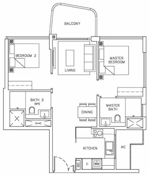 Coastline Residences Floor Plan B2