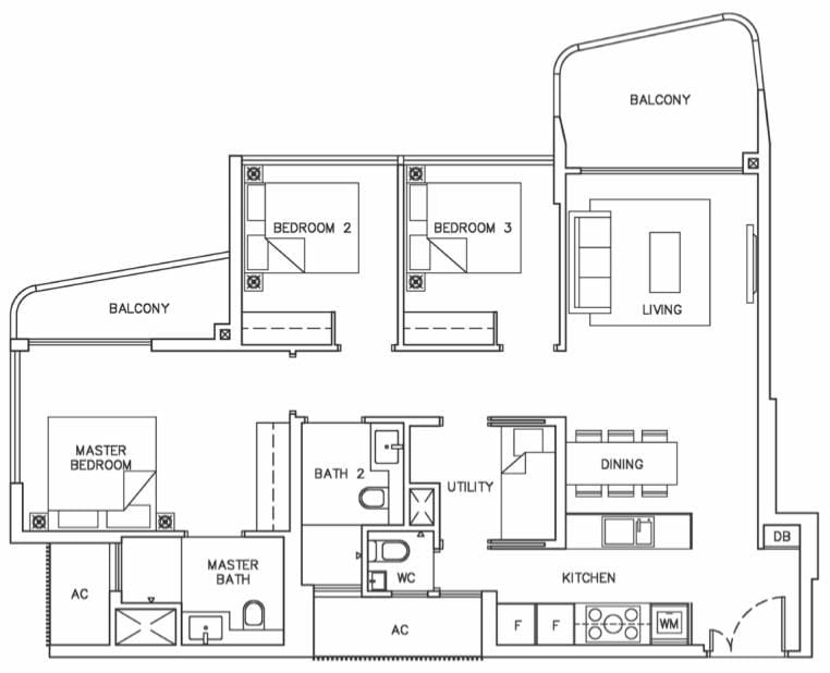 Coastline Residences Floor Plan C1