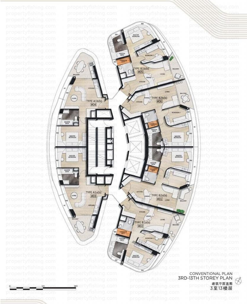 Ferra Floor Plan Type A and B (3rd-13th storey)