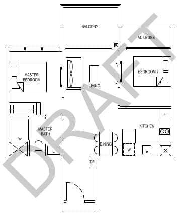 The Florence Residences Floor Plan 2c3