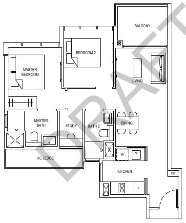 The Florence Residences Floor Plan 2s2