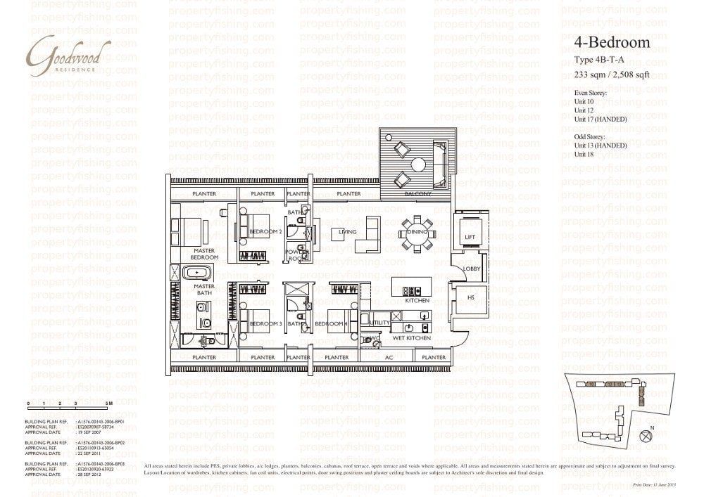 Goodwood Residence Floor Plan - 4B-T-A