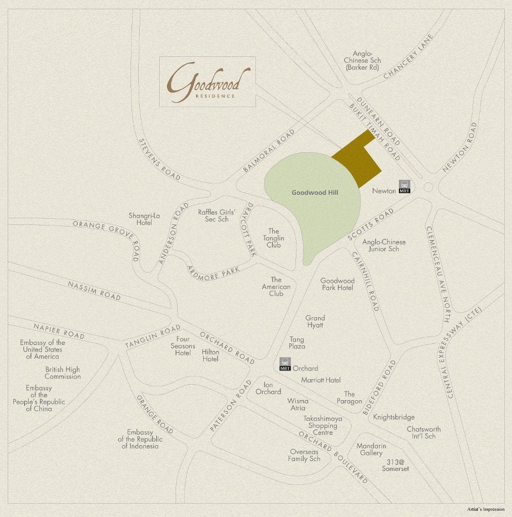Goodwood Residence Location Map
