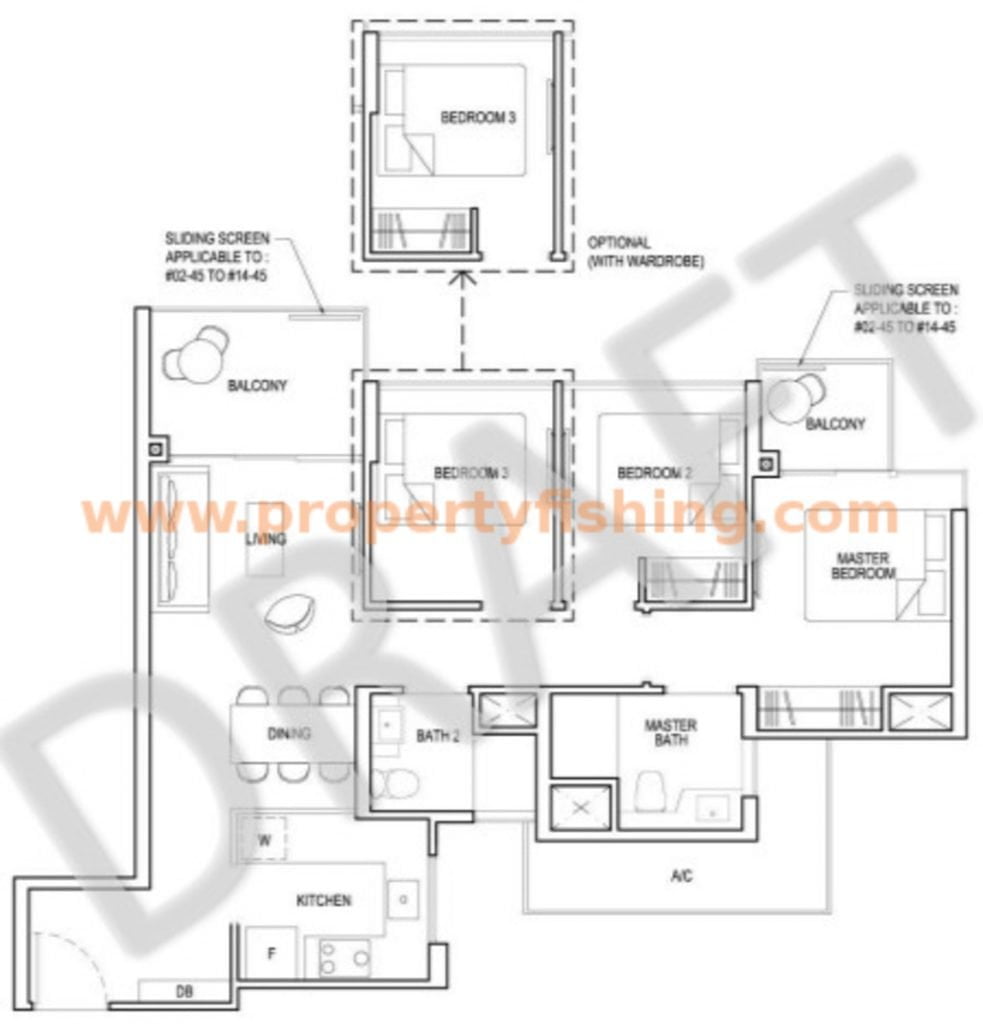 Grandeur Park Floor Plan 3c1