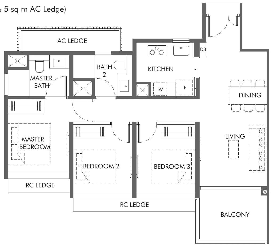 The Hill at One North Floor Plan 3b3