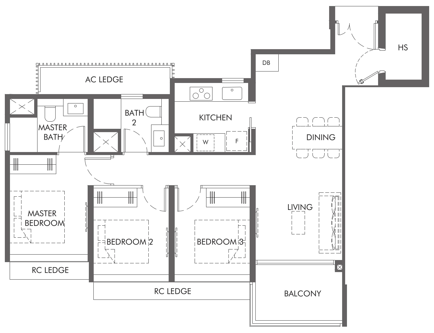 The Hill at One North Floor Plan 3b5