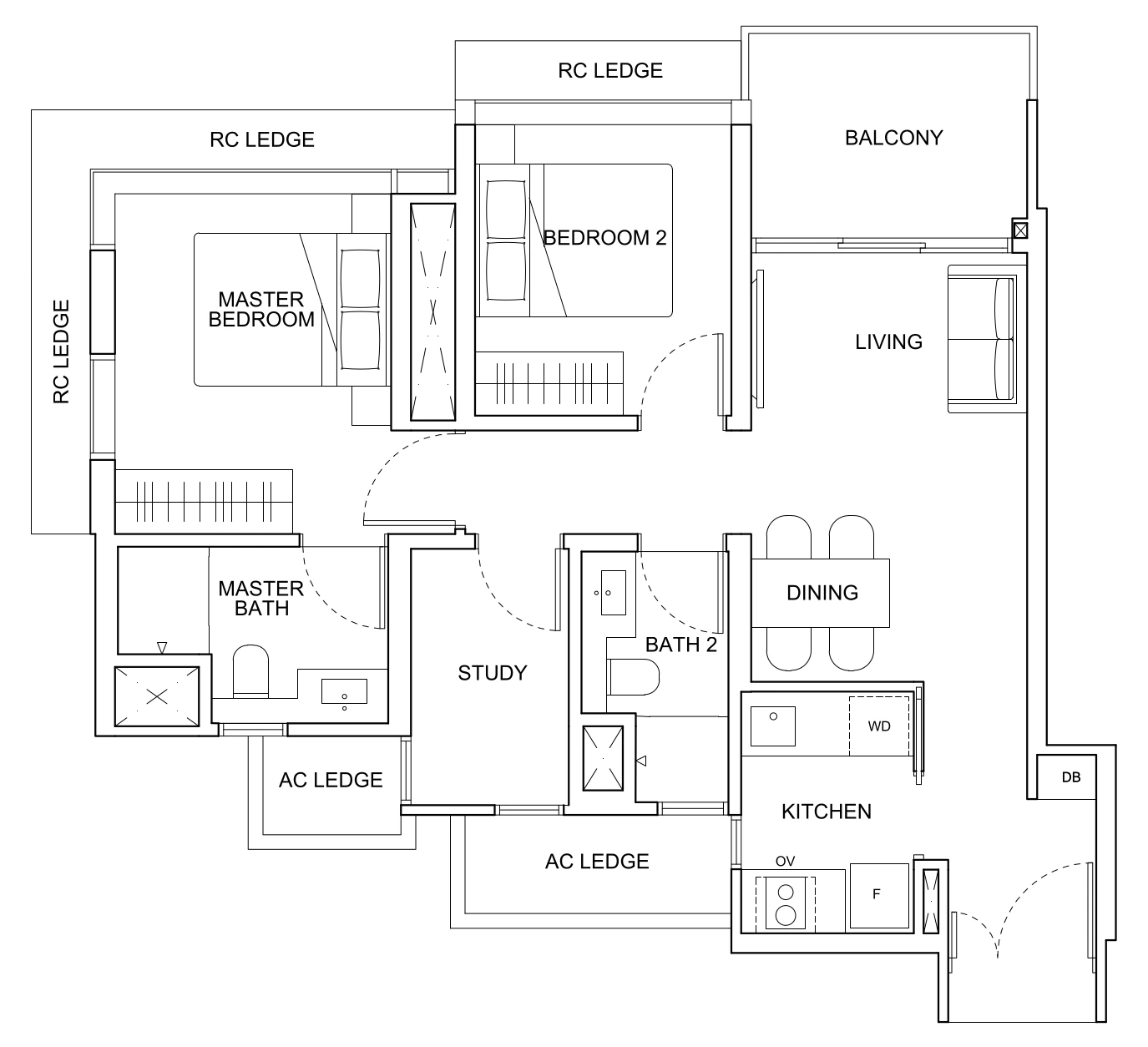 Hillhaven Floor Plan B4A