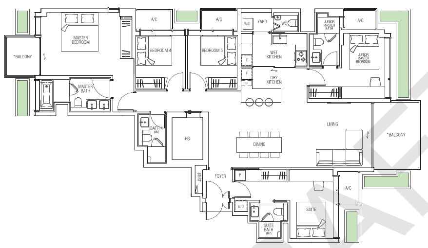 Jervois Mansion Floor Plan E1