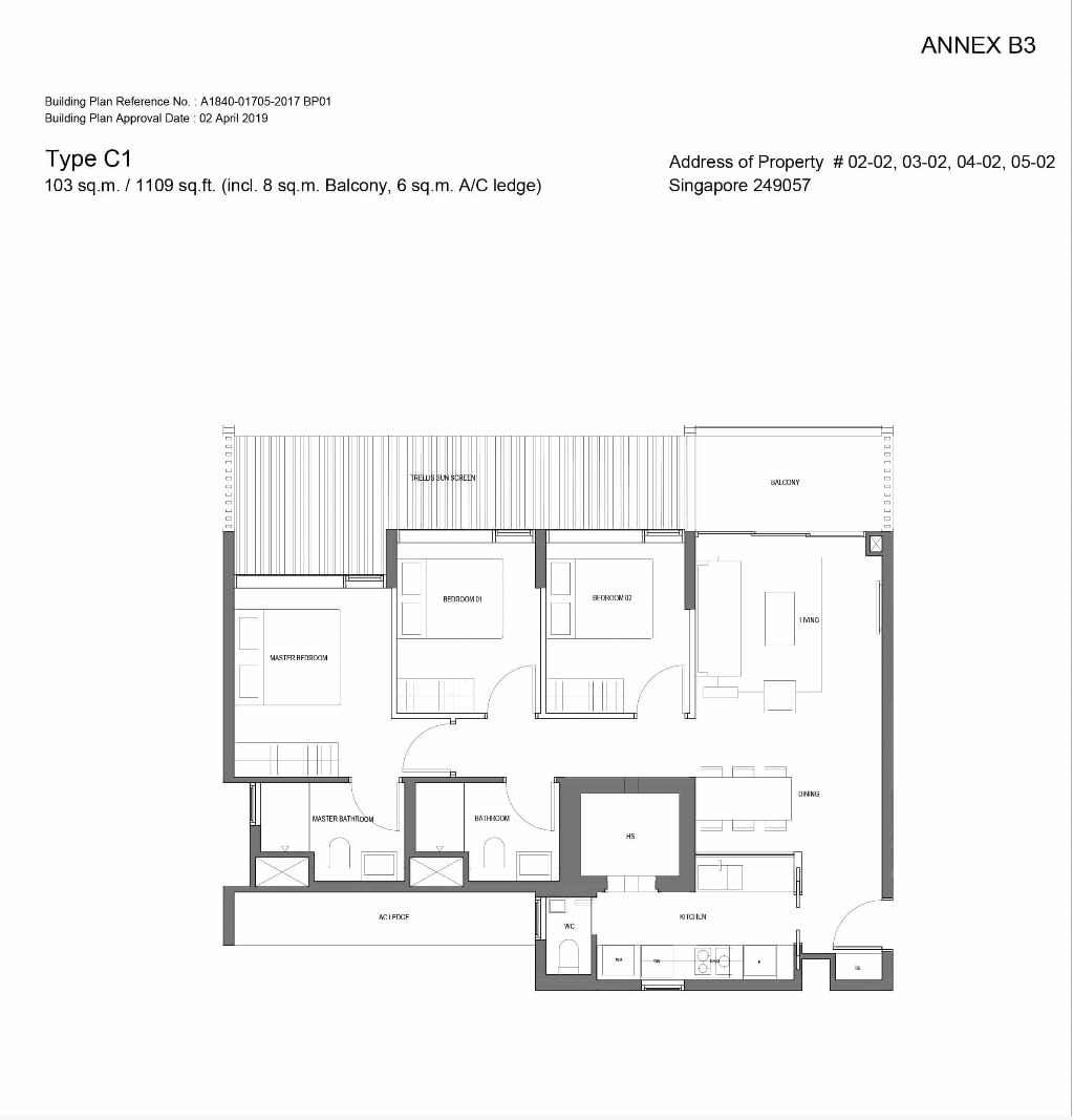 Jervois Prive Floor Plan C1