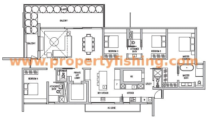 Leedon Residence Floor Plan 4a