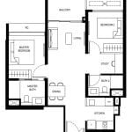 Lentor Hills Residences Floor Plan 2+1f