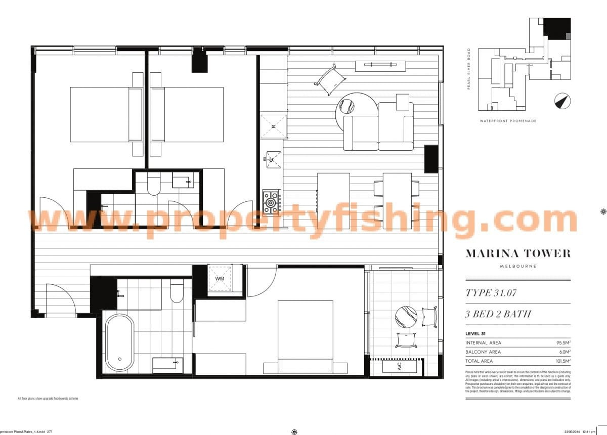Marina Tower Melbourne Floor Plan 3-2