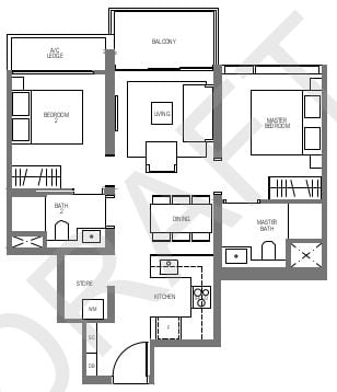 Midtown Modern Floor Plan B3