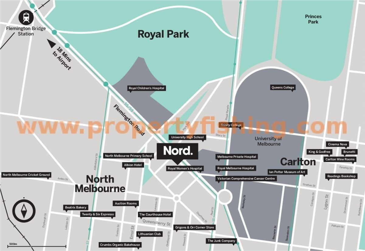 Nord Melbourne Location Map