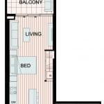NV Apartments Perth Floor Plan 1BR
