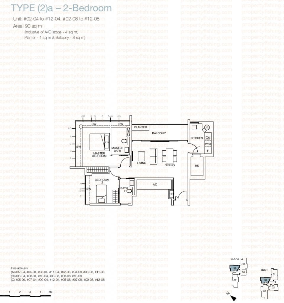 One Balmoral Floor Plan - 2 Bedroom