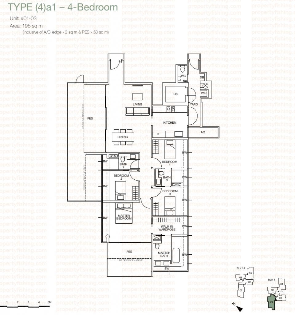 One Balmoral Floor Plan - 4 Bedroom