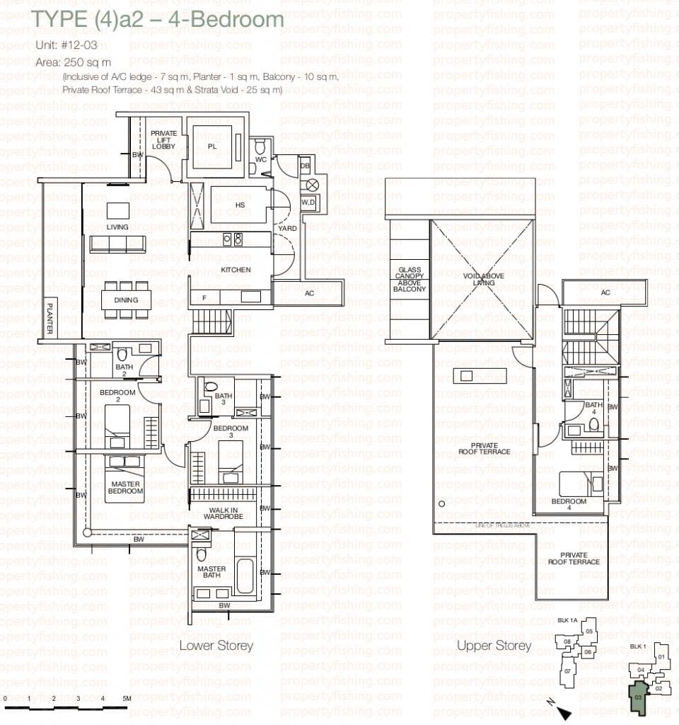 One Balmoral Floor Plan - 4 Bedroom (Penthouse)
