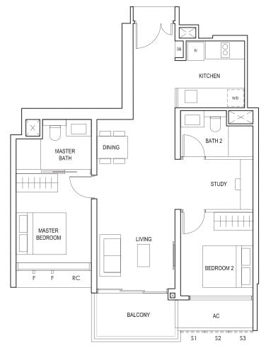 Penrose Floor Plan 2sb