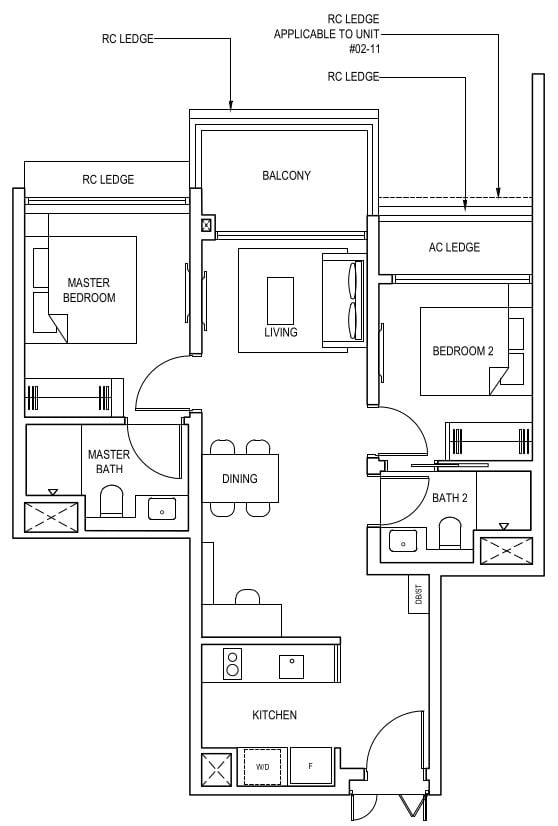 Pinetree Hill Floor Plan 2bp1