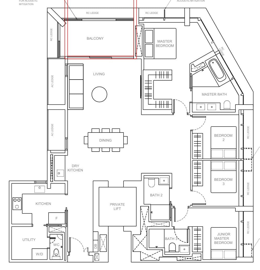 Denah Lantai Reserve Residences D3