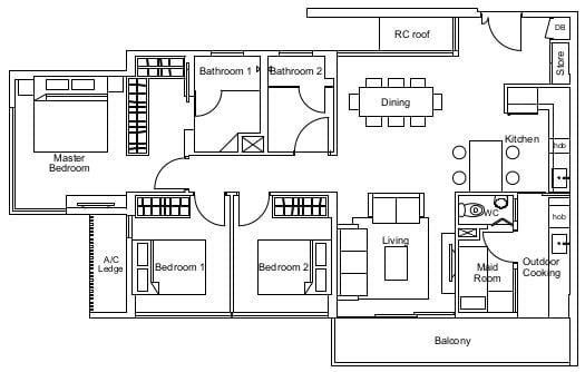 Residence Twenty Two Floor Plan C3