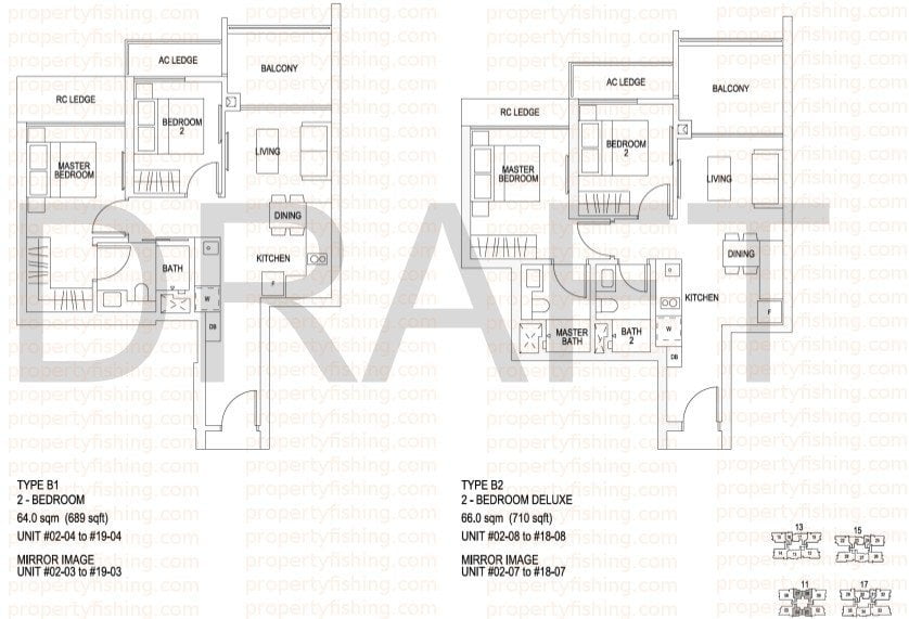 Riverbank at Fernvale Floor plans - 2 bedroom