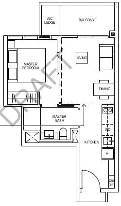 Riverfront Residences Floor Plan A1