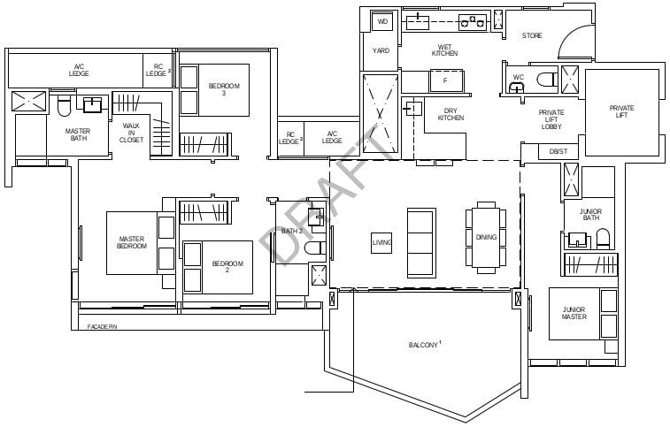 Riverfront Residences Floor Plan DP1