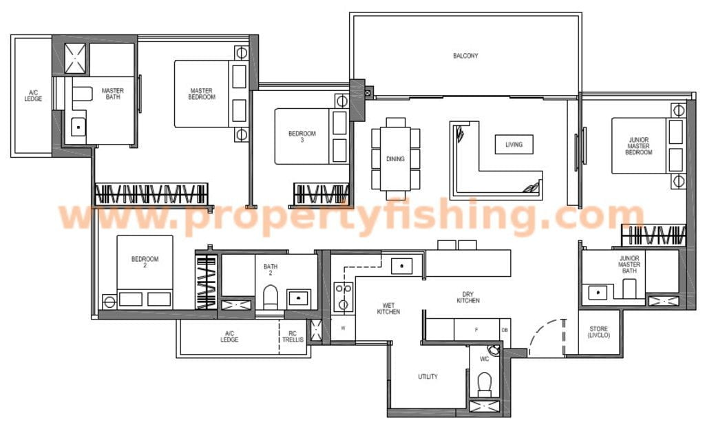 Seaside Residences Floor Plans D1