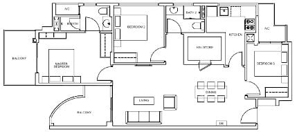 Seraya Residences Floor Plan B1