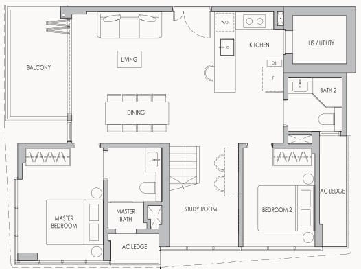 The Shorefront Floor Plan C1 PH1