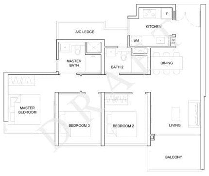 Stirling Residences Floor Plan 3br