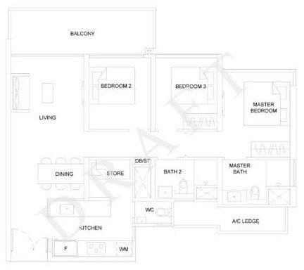 Stirling Residences Floor Plan 3brp