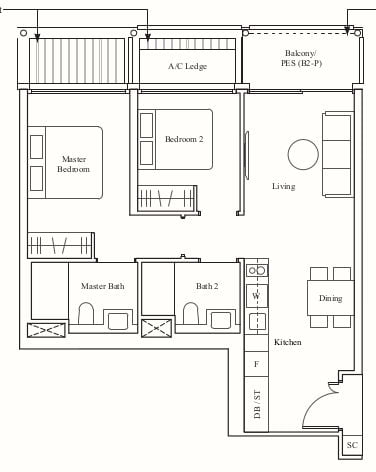 The Reef at King's Dock Floor Plans B2