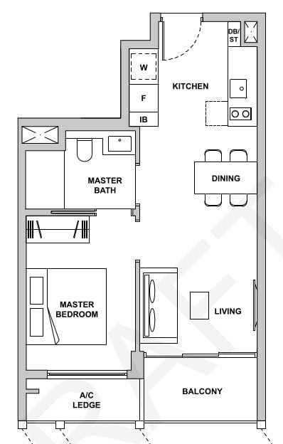 TMW Maxwell Floor Plan 1b1