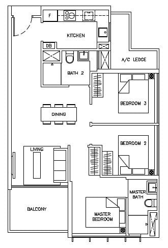 TRE Residences Lantai Rencana C3