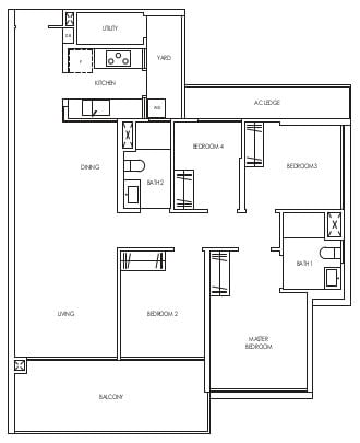 Treasure at Tampines Floor Plan D1
