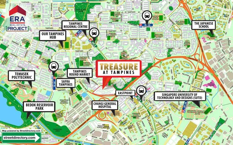 Treasure at Tampines Location Map